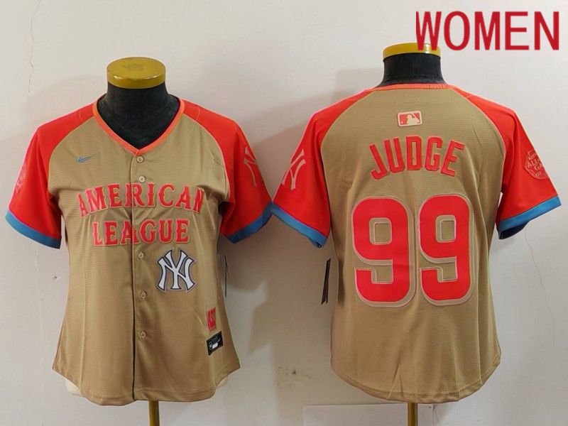 Women New York Yankees 99 Judge Orange All star 2024 Nike MLB Jersey style 7